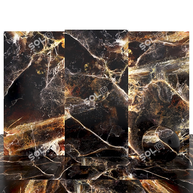 Pacific Lava Marble: Textured Slabs & Tiles 3D model image 2