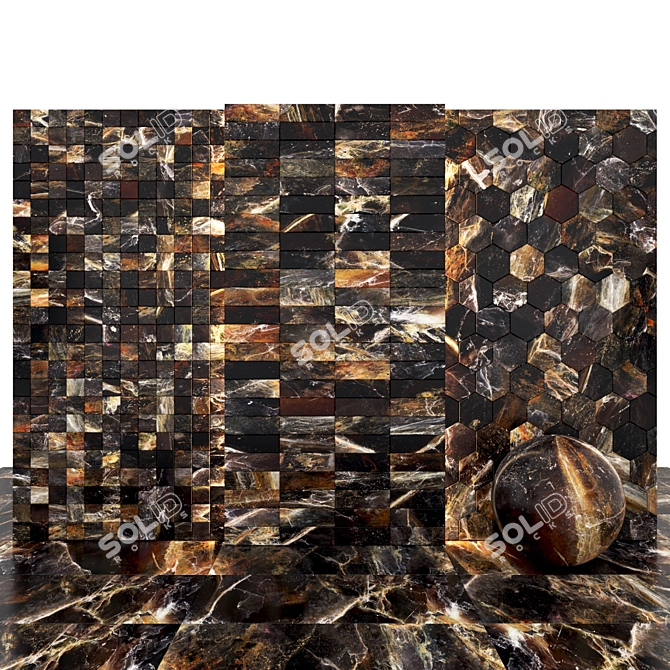 Pacific Lava Marble: Textured Slabs & Tiles 3D model image 3