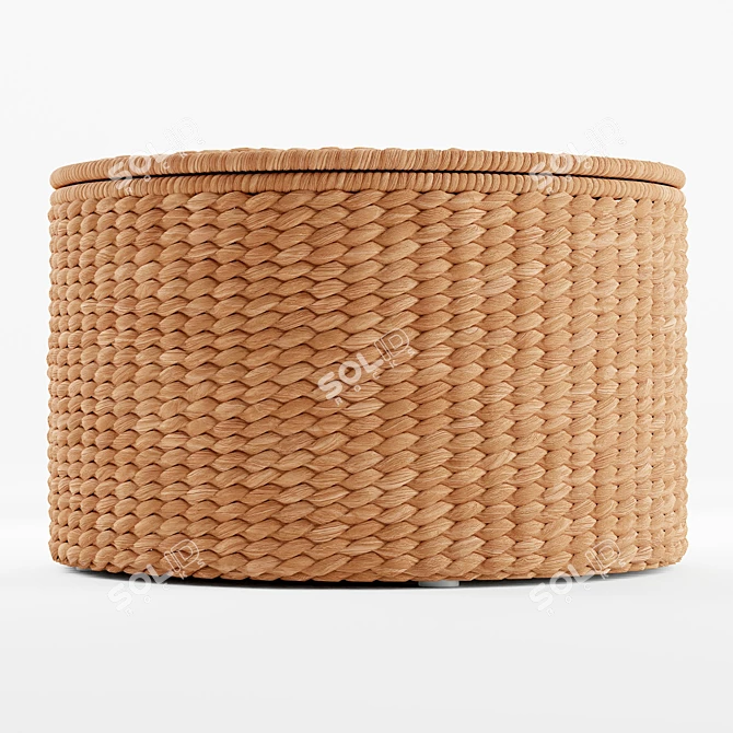 Seagrass Woven Storage Ottoman 3D model image 4