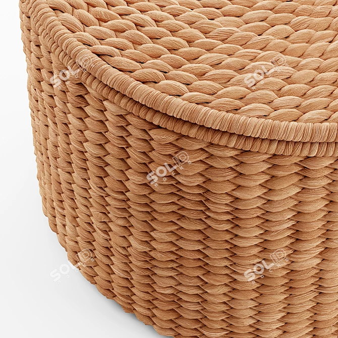 Seagrass Woven Storage Ottoman 3D model image 5