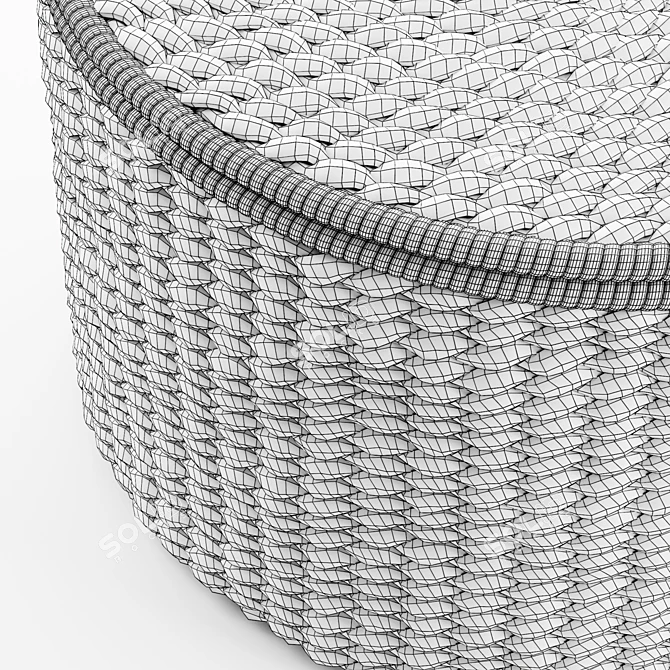 Seagrass Woven Storage Ottoman 3D model image 6