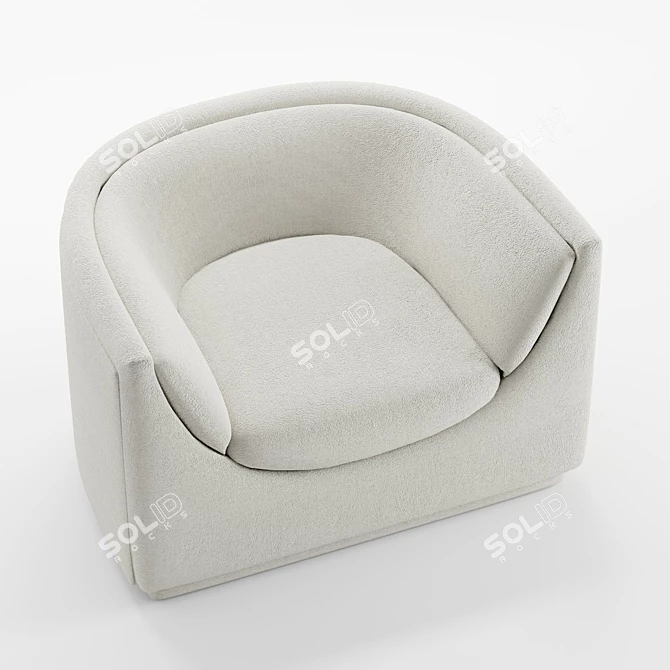 Contemporary Aria Upholstered Chair 3D model image 4