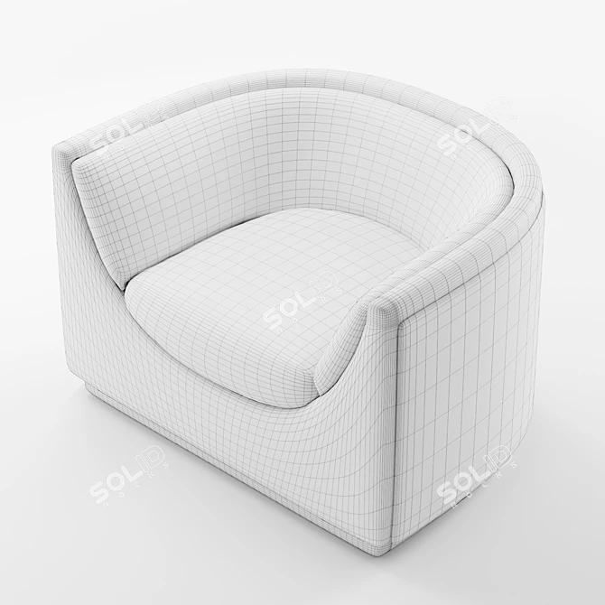 Contemporary Aria Upholstered Chair 3D model image 6