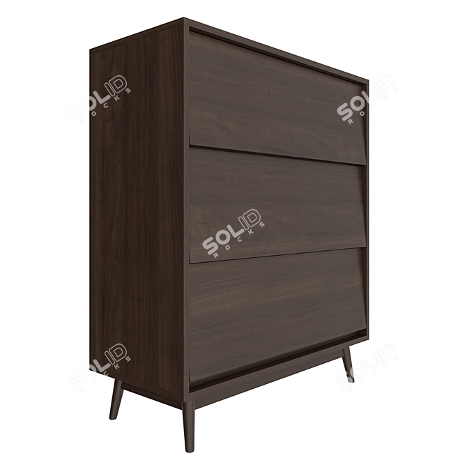 Antique Wood Chest of Drawers 3D model image 3