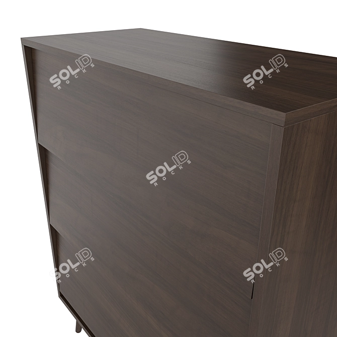 Antique Wood Chest of Drawers 3D model image 4