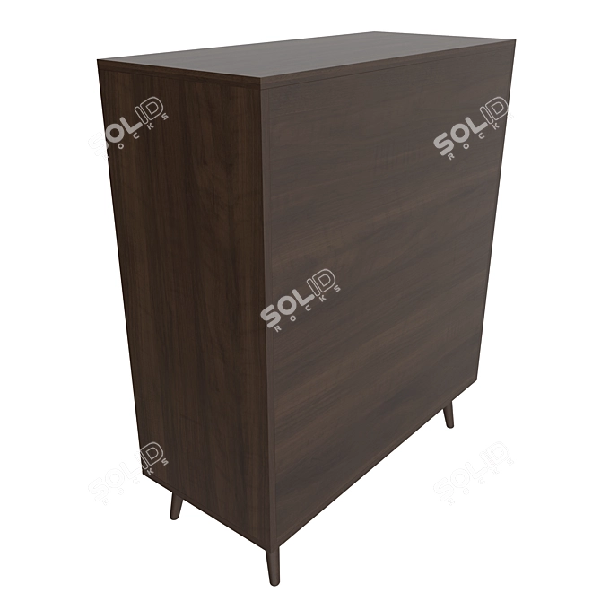 Antique Wood Chest of Drawers 3D model image 5