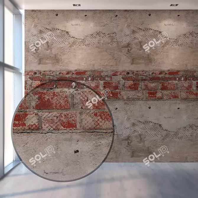 Seamless Plaster Wall Texture 3D model image 1