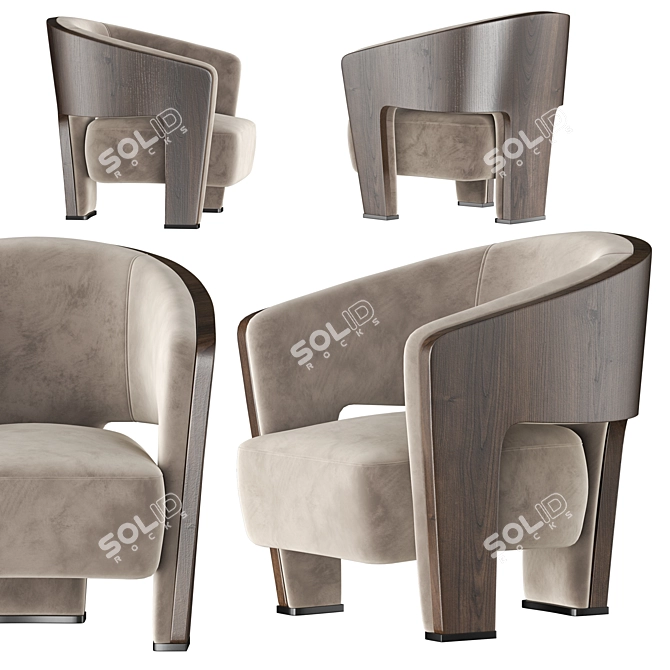 Modern Marelli CHLOE Armchair 3D model image 6