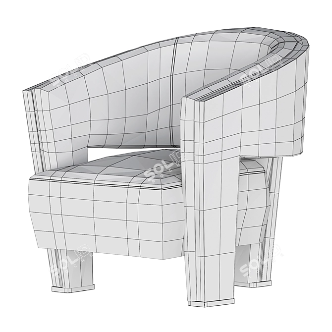 Modern Marelli CHLOE Armchair 3D model image 7