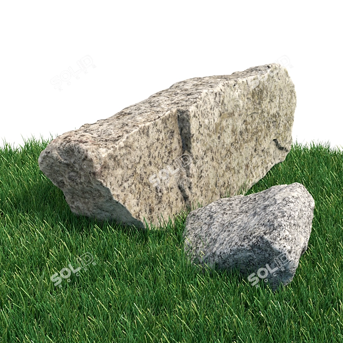 360° Scanned Landscape Stones 3D model image 4