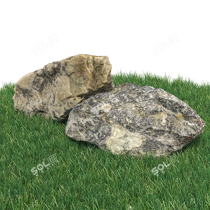 360° Scanned Landscape Stones 3D model image 5