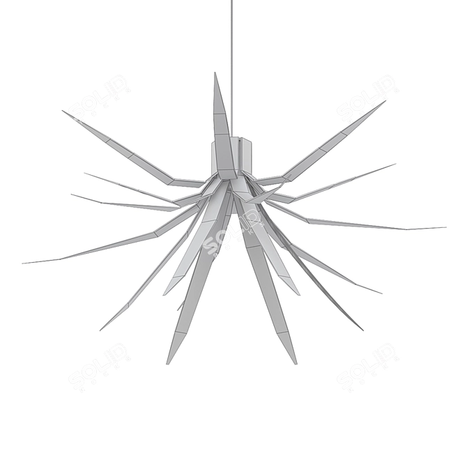 Elegant Iris Pendant 3D model image 2