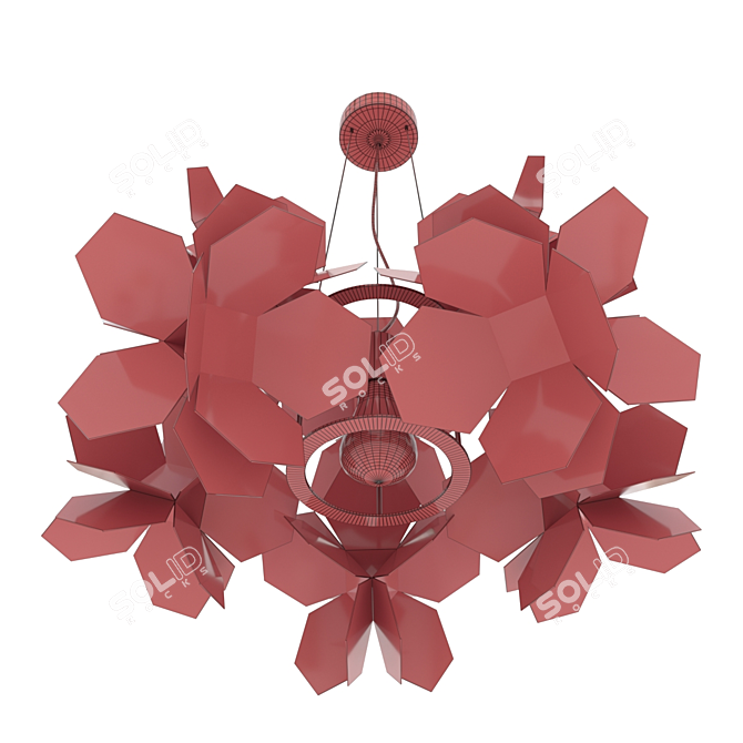 Elegant Blossom Ceiling Chandelier 3D model image 3
