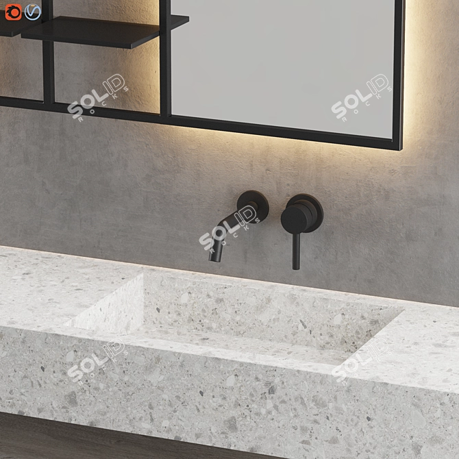 Hybrid Space Bathroom: Futuristic, Functional Design 3D model image 5