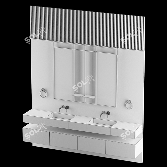 Hybrid Space Bathroom: Futuristic, Functional Design 3D model image 6