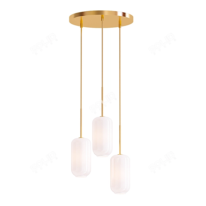 Sculptural Glass Chandelier: Modern Elegance 3D model image 1