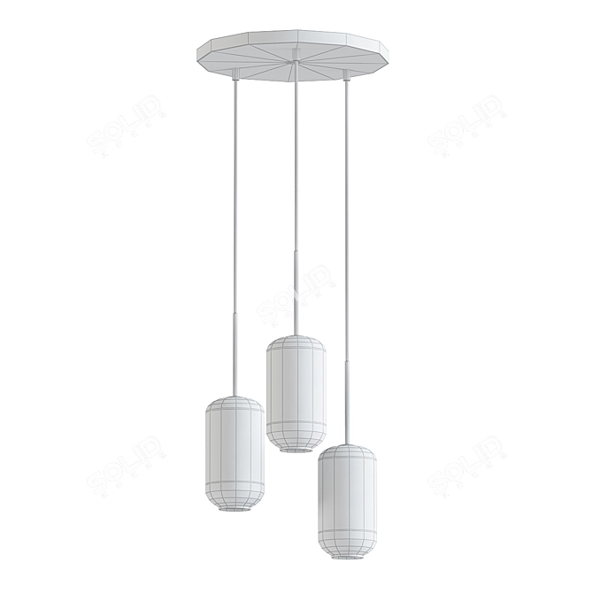 Sculptural Glass Chandelier: Modern Elegance 3D model image 2