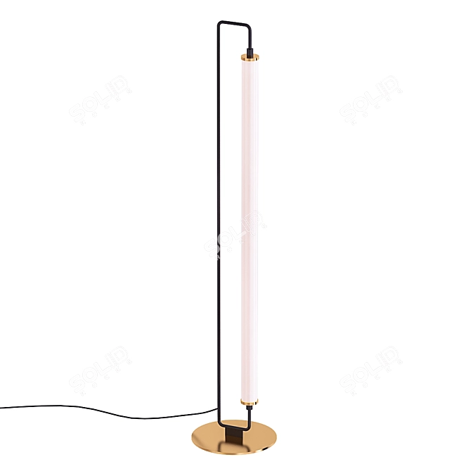 Sleek Metal Floor Lamp 3D model image 1