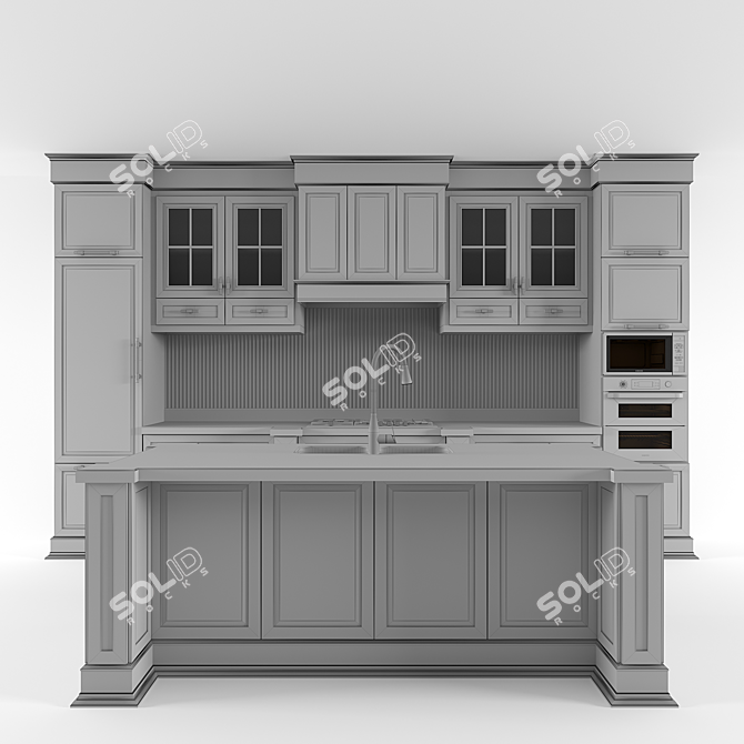 Essential Classic Kitchen Set 3D model image 7