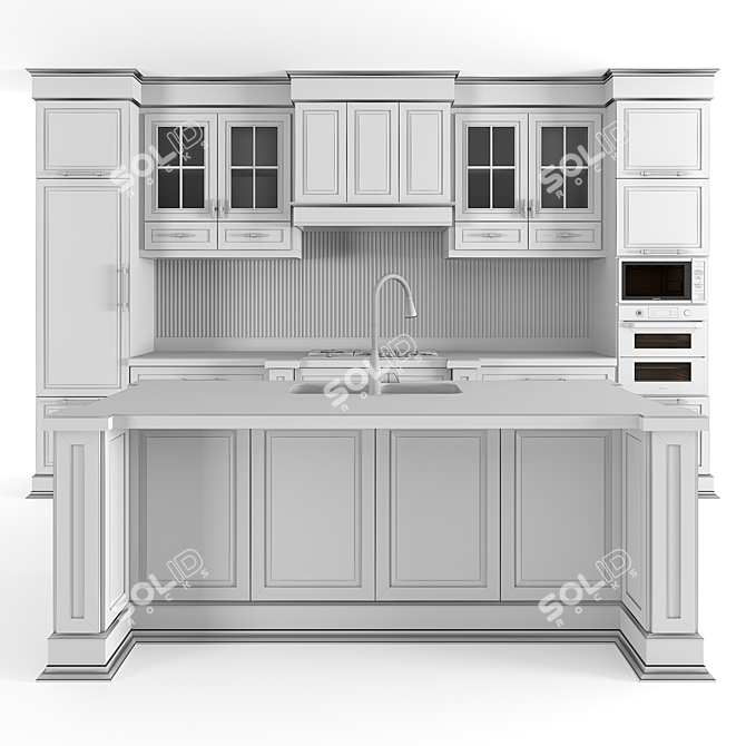 Essential Classic Kitchen Set 3D model image 9