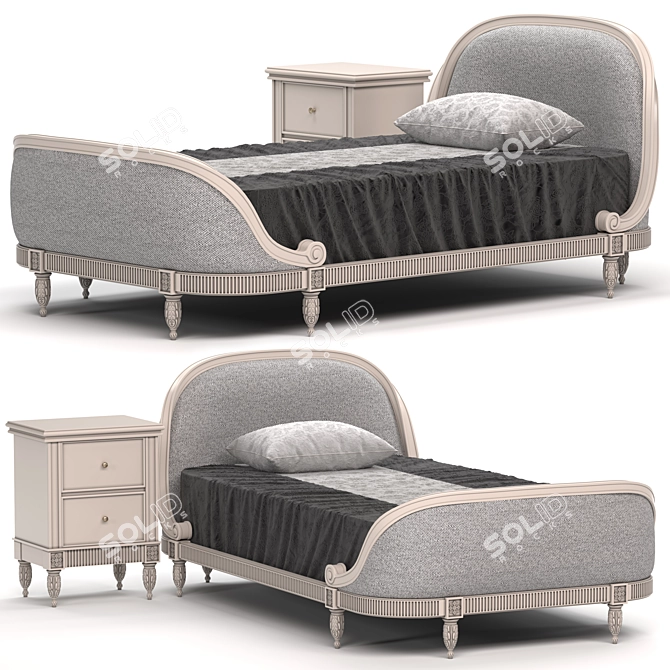 Elegant Symmetry: Gabriella Bed 3D model image 5