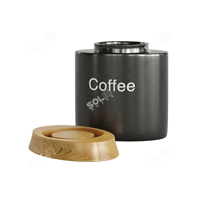 Coffee Bliss Jar: Perfect Kitchen Accessory 3D model image 6