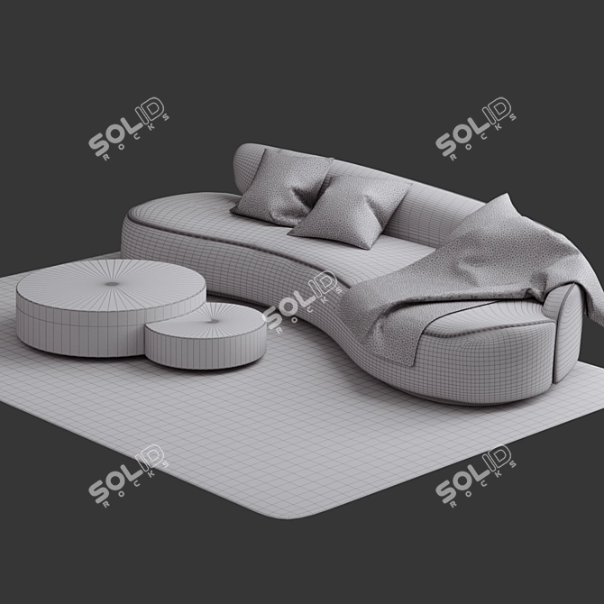 Elegant Marseille Sofa: Modern and Spacious 3D model image 3