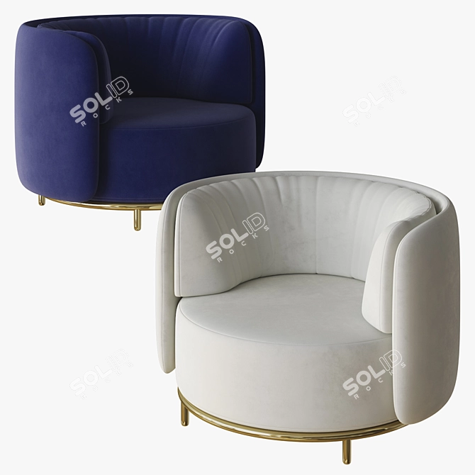 Natuzzi Wave Armchair - Modern Elegance 3D model image 3