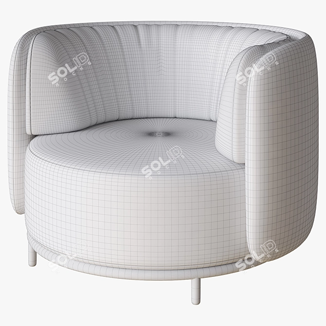 Natuzzi Wave Armchair - Modern Elegance 3D model image 4