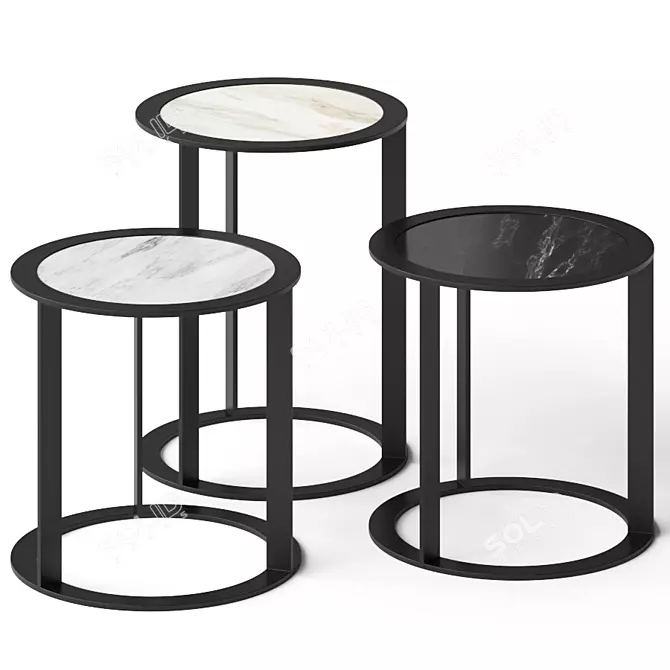 Jesse Scott Round Side Tables 3D model image 1