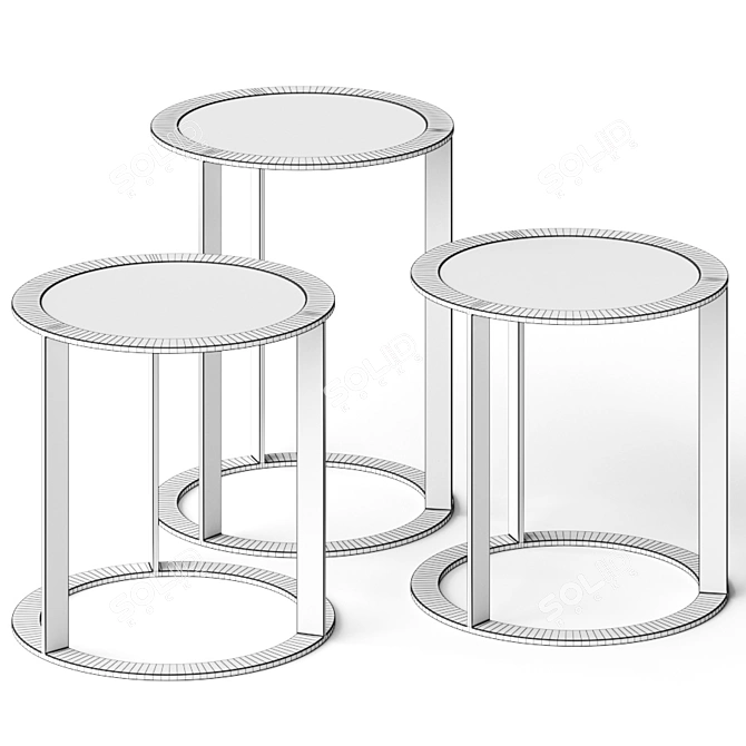 Jesse Scott Round Side Tables 3D model image 2