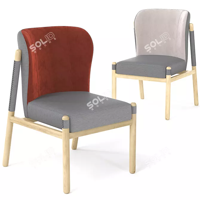 Sleek Katana Chair: Modern Elegance for Your Space 3D model image 3