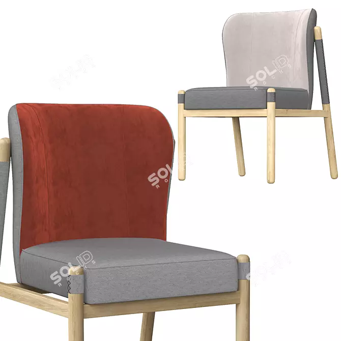 Sleek Katana Chair: Modern Elegance for Your Space 3D model image 4