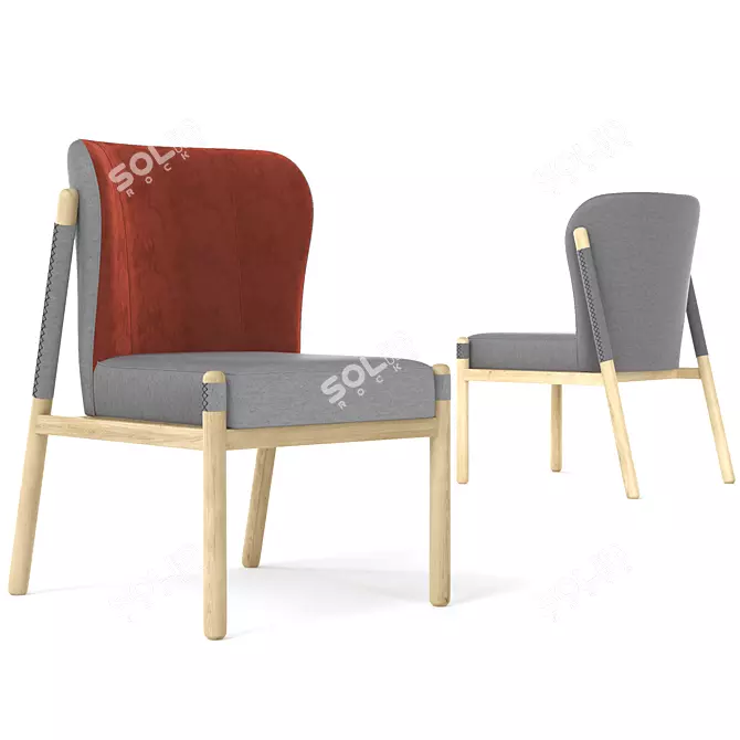 Sleek Katana Chair: Modern Elegance for Your Space 3D model image 5
