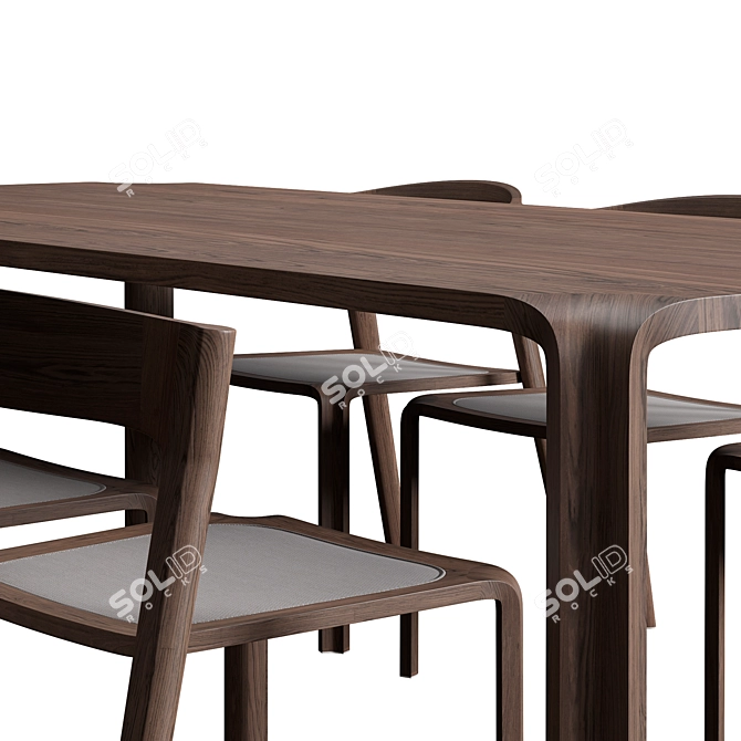 Primum Modern Dining Set 3D model image 3