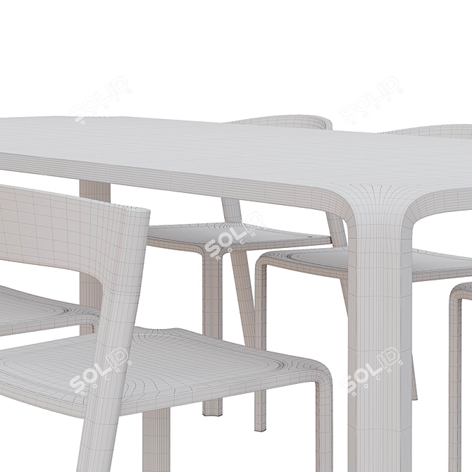 Primum Modern Dining Set 3D model image 5