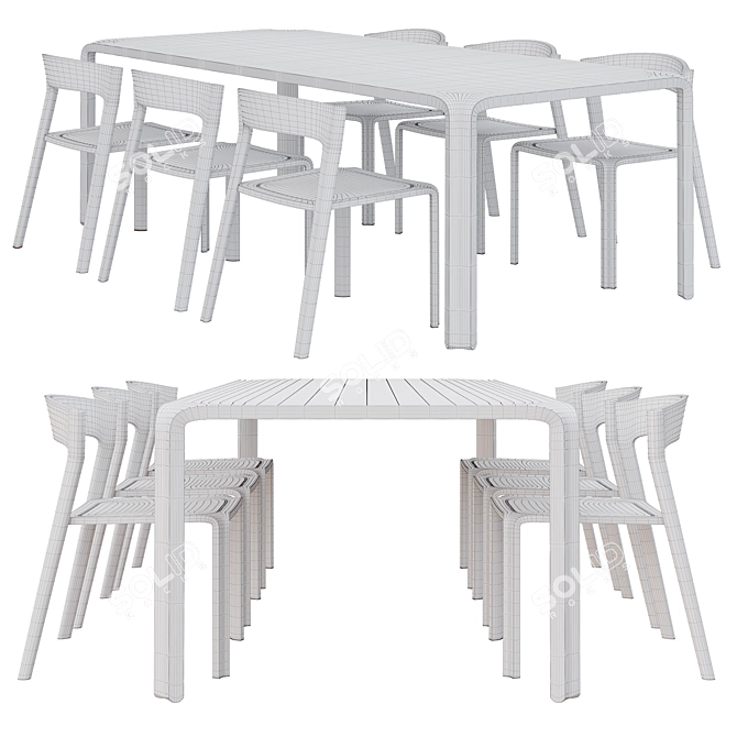 Primum Modern Dining Set 3D model image 6