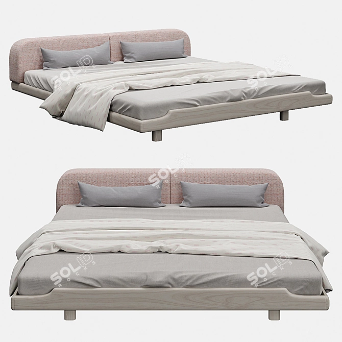 Elegant Eclair Bed by Zeitraum 3D model image 1