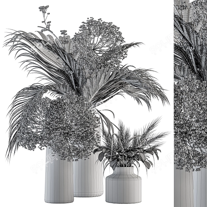 Nature's Elegance: Green Branch Vase 3D model image 5