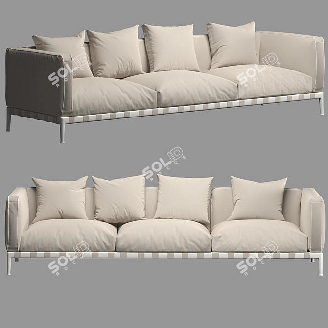 Contemporary Flexform Sofa 3D model image 1