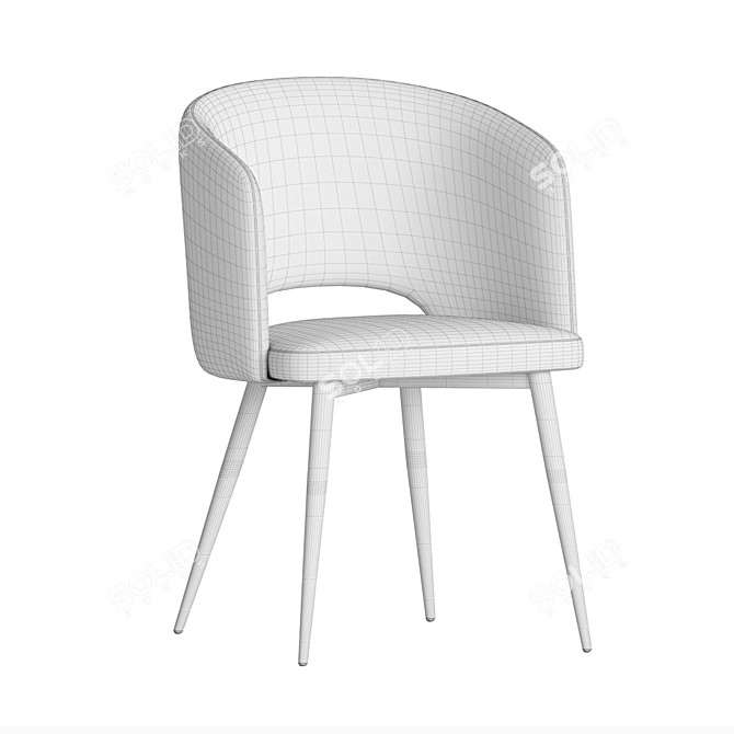 Elegant Basel Dining Chair 3D model image 4