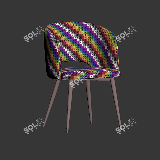 Elegant Basel Dining Chair 3D model image 5