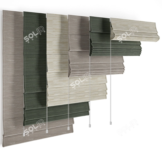 Designer Roman Shades - 36 Inch 3D model image 1