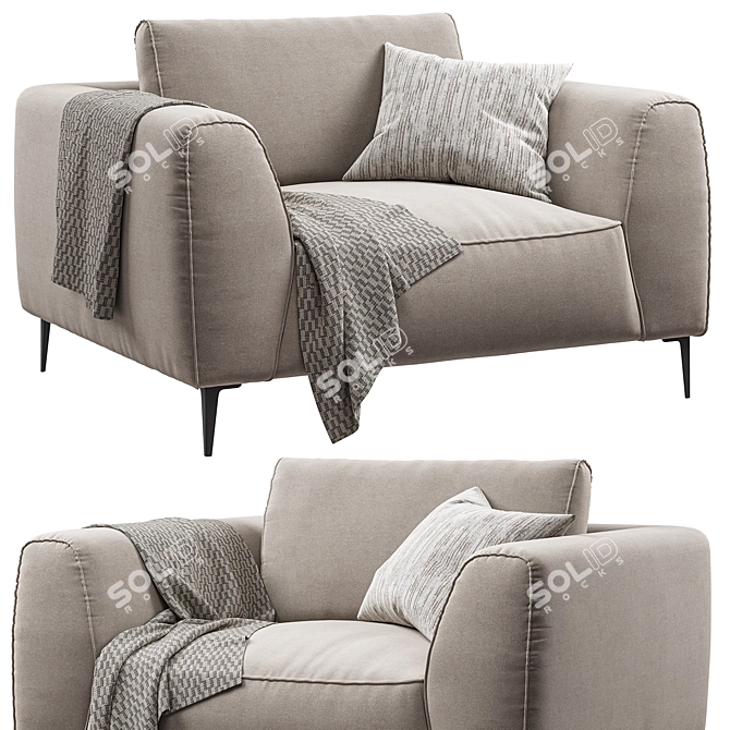 Chateau dAx Dudy: Stylish Fabric Sofas 3D model image 2