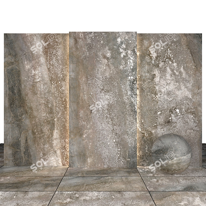 Luxury Travertine Slabs & Floor Tiles 3D model image 1