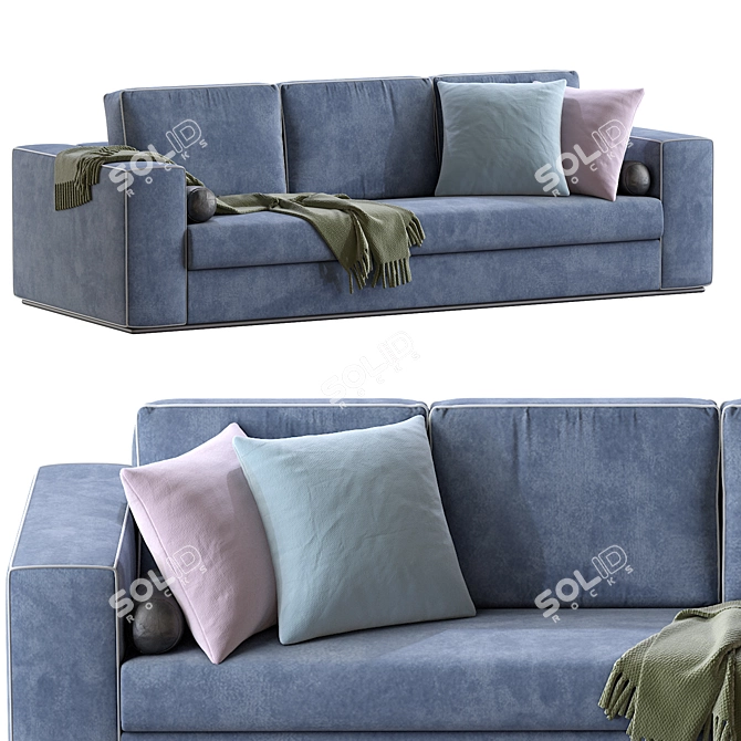 Elegant Alhambra Sofa: Luxurious Comfort for Your Home. 3D model image 1