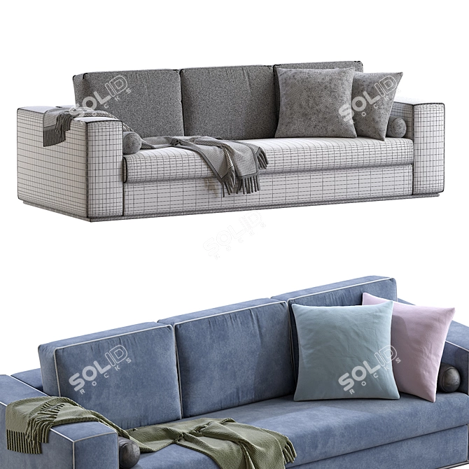 Elegant Alhambra Sofa: Luxurious Comfort for Your Home. 3D model image 5
