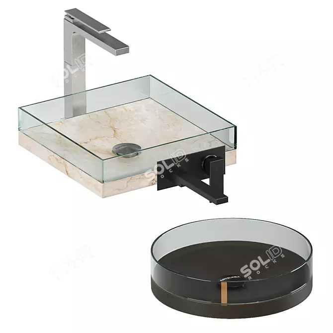 Luxury Crystal Washbasin: Artelinea Design 3D model image 3