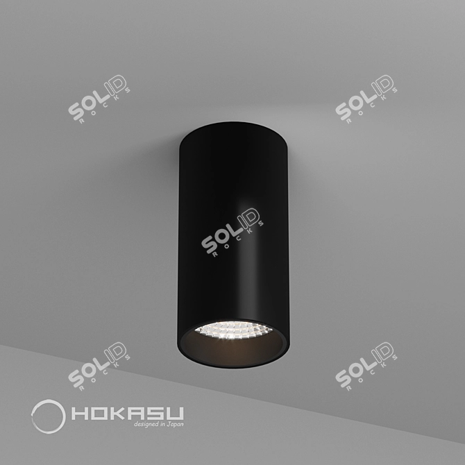 Modern Surface Mounted Lamp: HOKASU Tube 3D model image 1