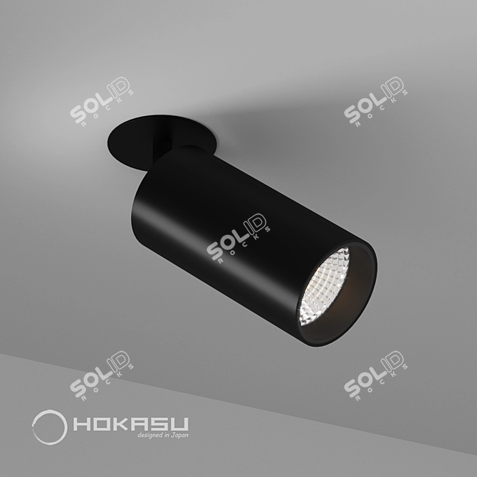 Title: 360° Adjustable Built-in Lamp 3D model image 1